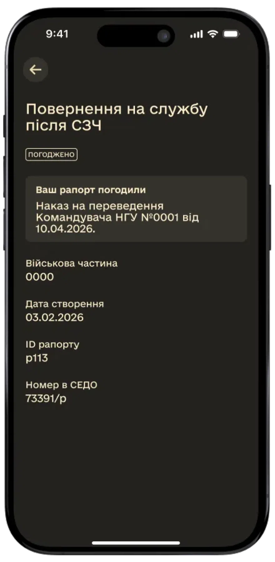 Повернення з СЗЧ крок 15